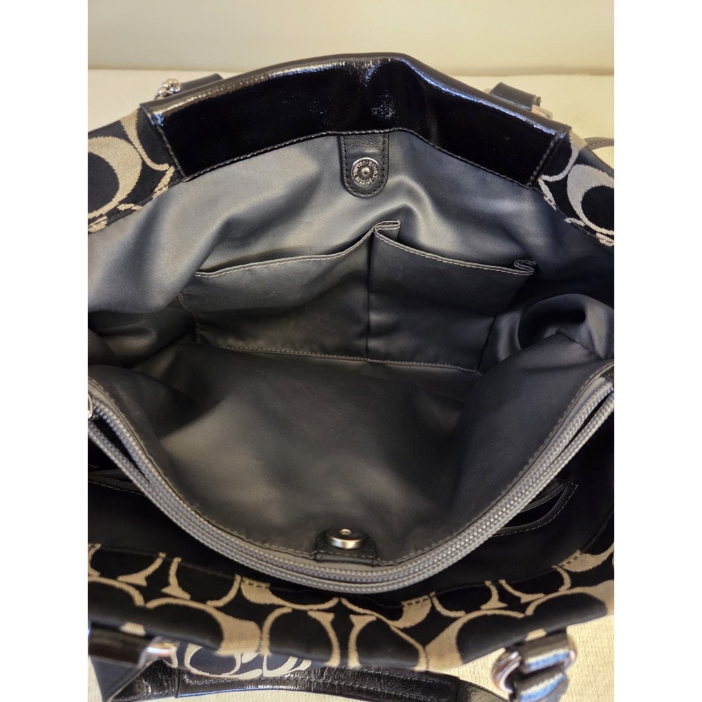 COACH VINTAGE Ashley Carryall Sateen Pleated Signature Bag - Black F15510 - Picture 6 of 9